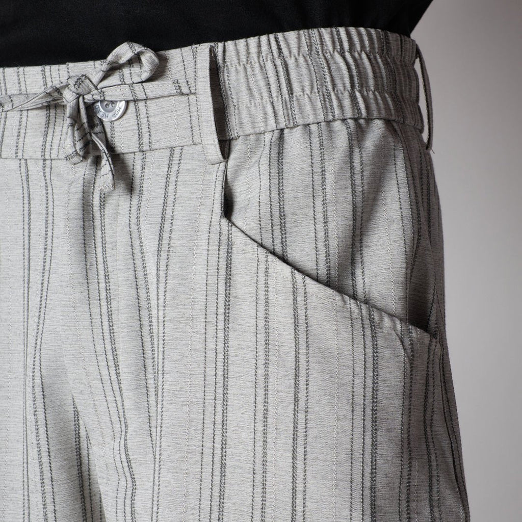 IVORY PINSTRIPE WIDE PANTS
