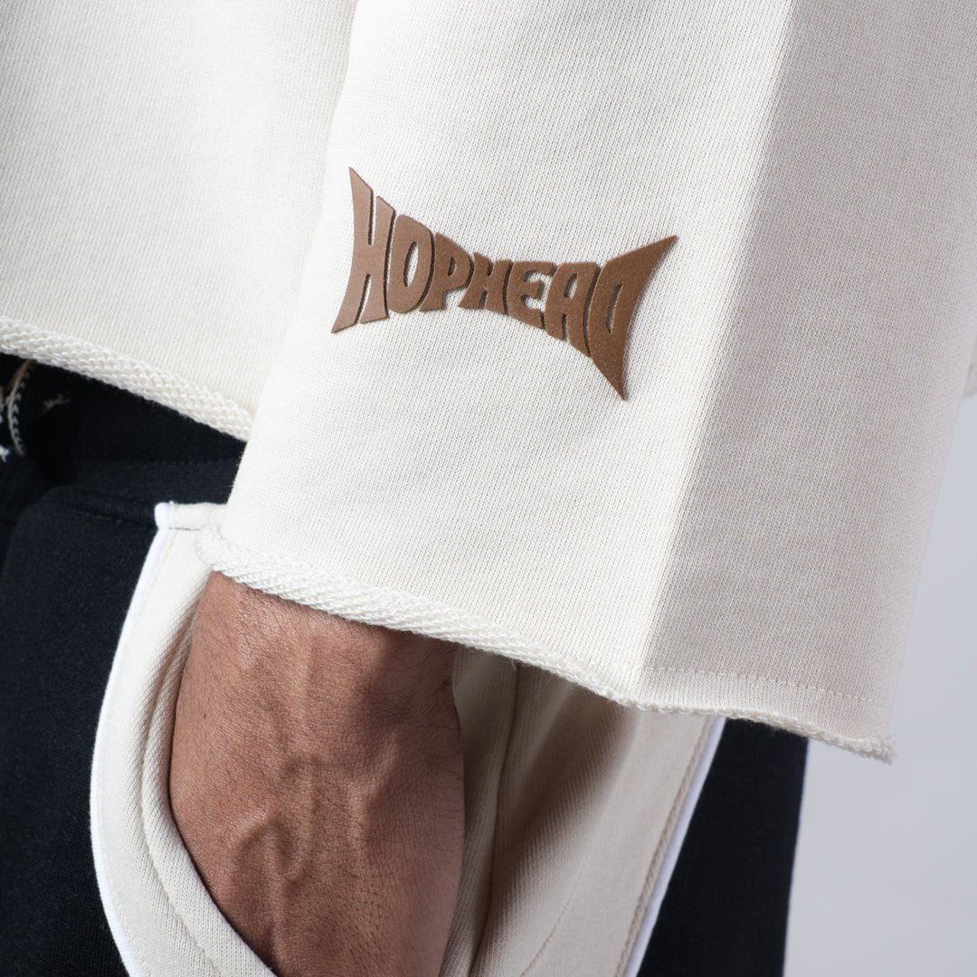 IVORY RAW EDGE SWEATSHIRT