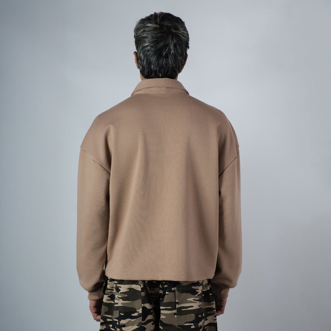 KHAKHI HALF-ZIPUP PULLOVER POLO