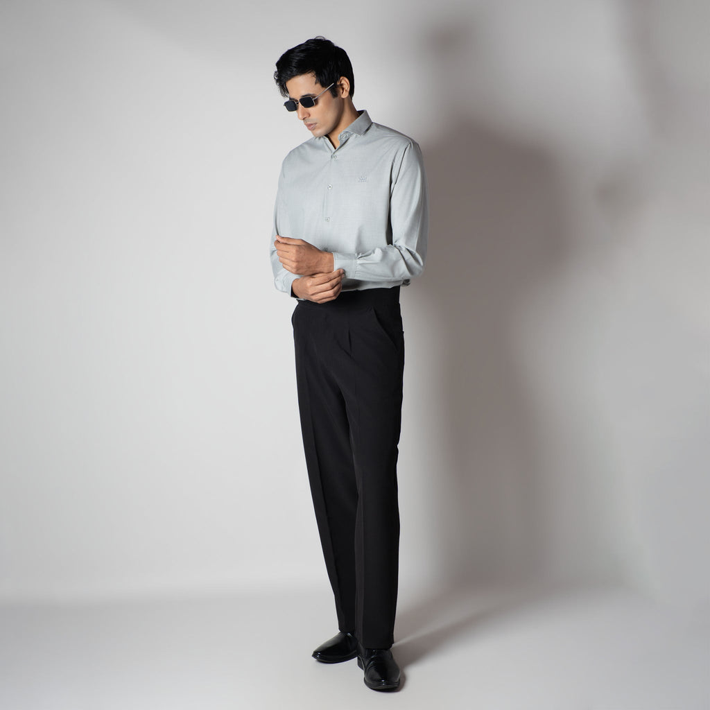 LIGHT GREY FEATHER SHIRT