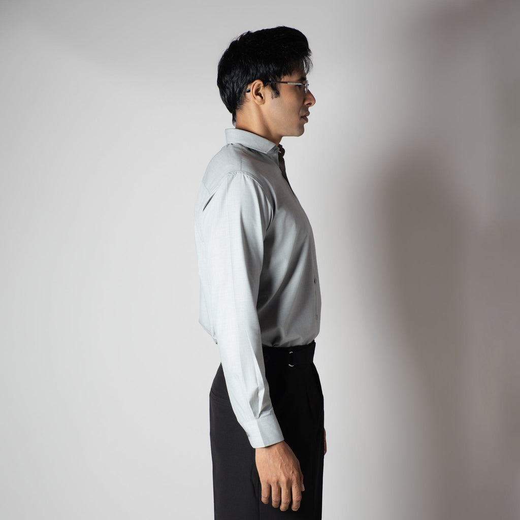 LIGHT GREY FEATHER SHIRT