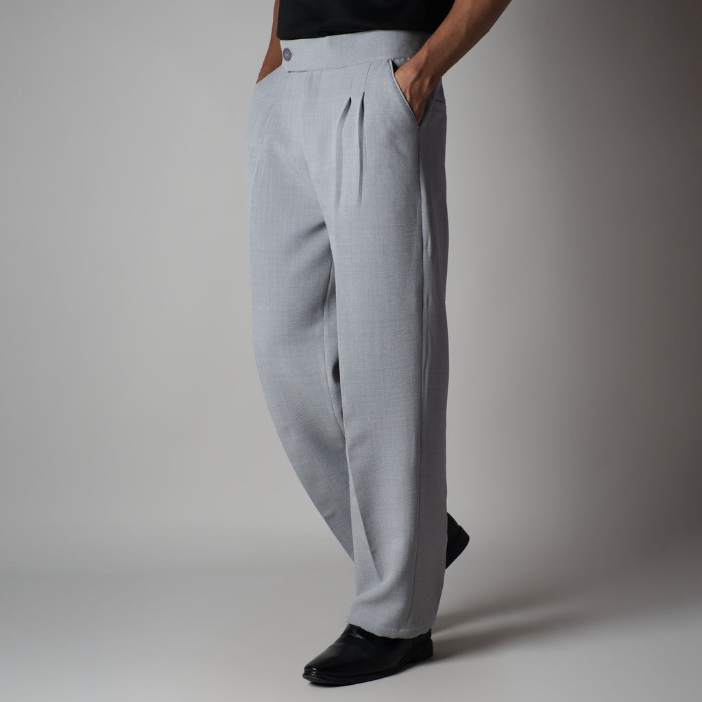 MOON GREY SINGLE BUTTON TROUSER