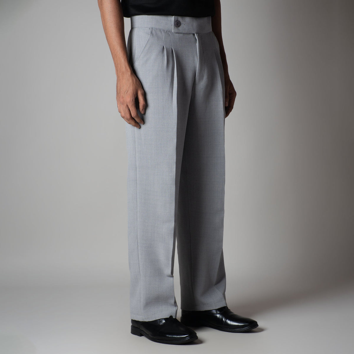 MOON GREY SINGLE BUTTON TROUSER