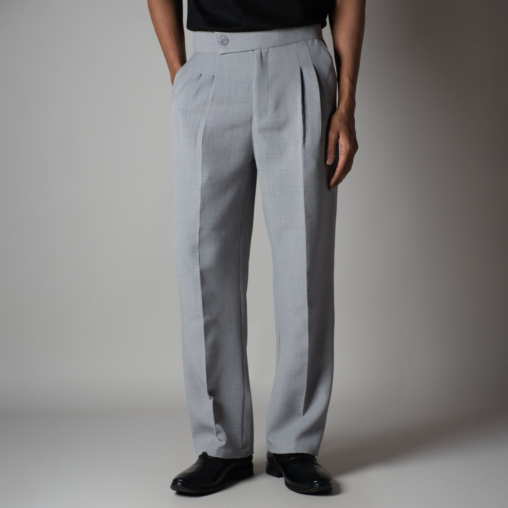 MOON GREY SINGLE BUTTON TROUSER
