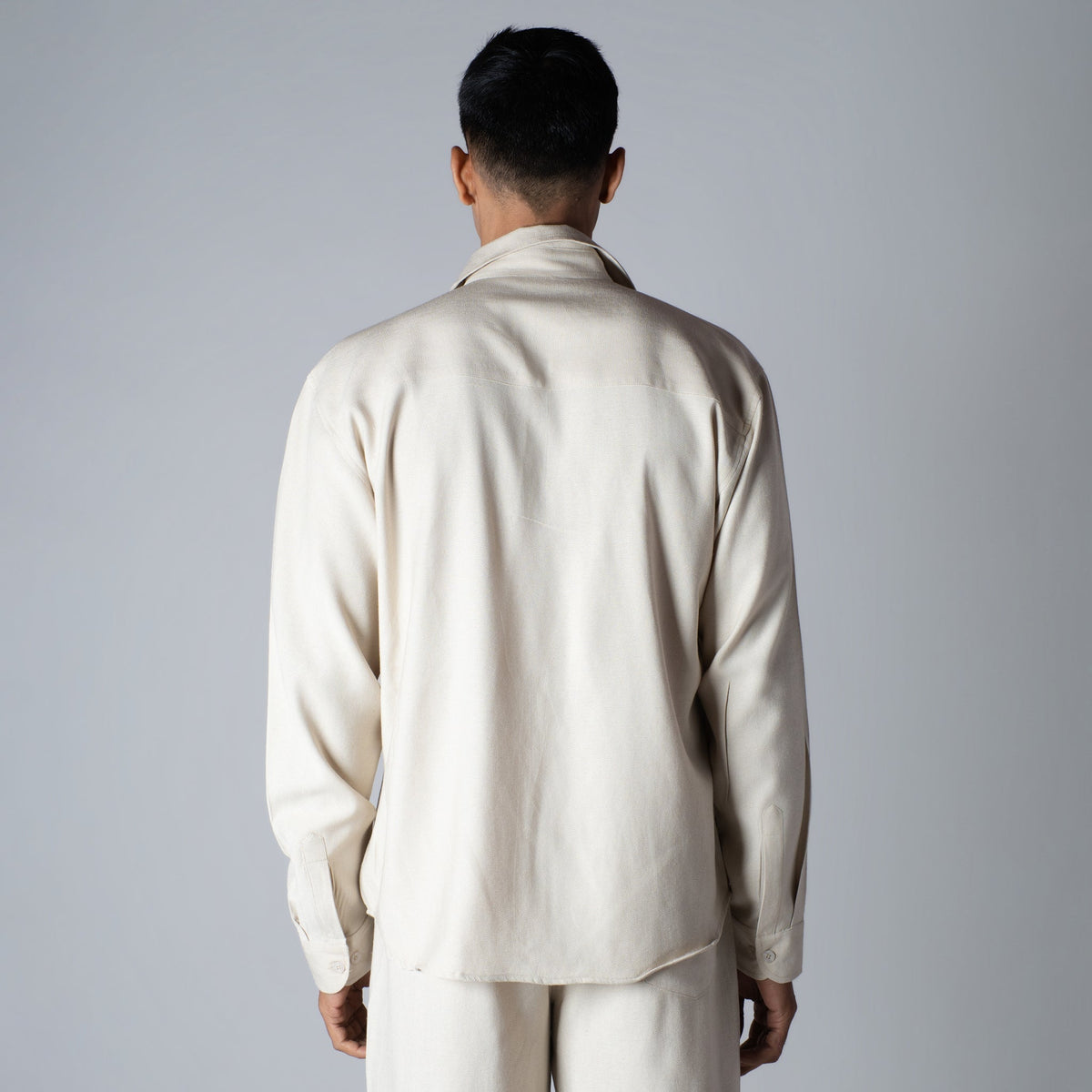 IVORY HAZE FLOW FABRIC SHIRT