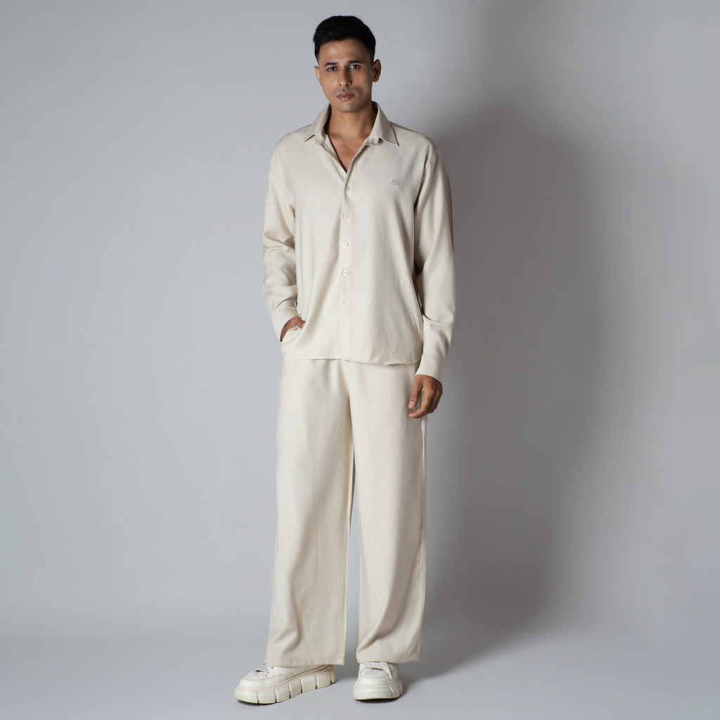 IVORY HAZE FLOW FABRIC SHIRT