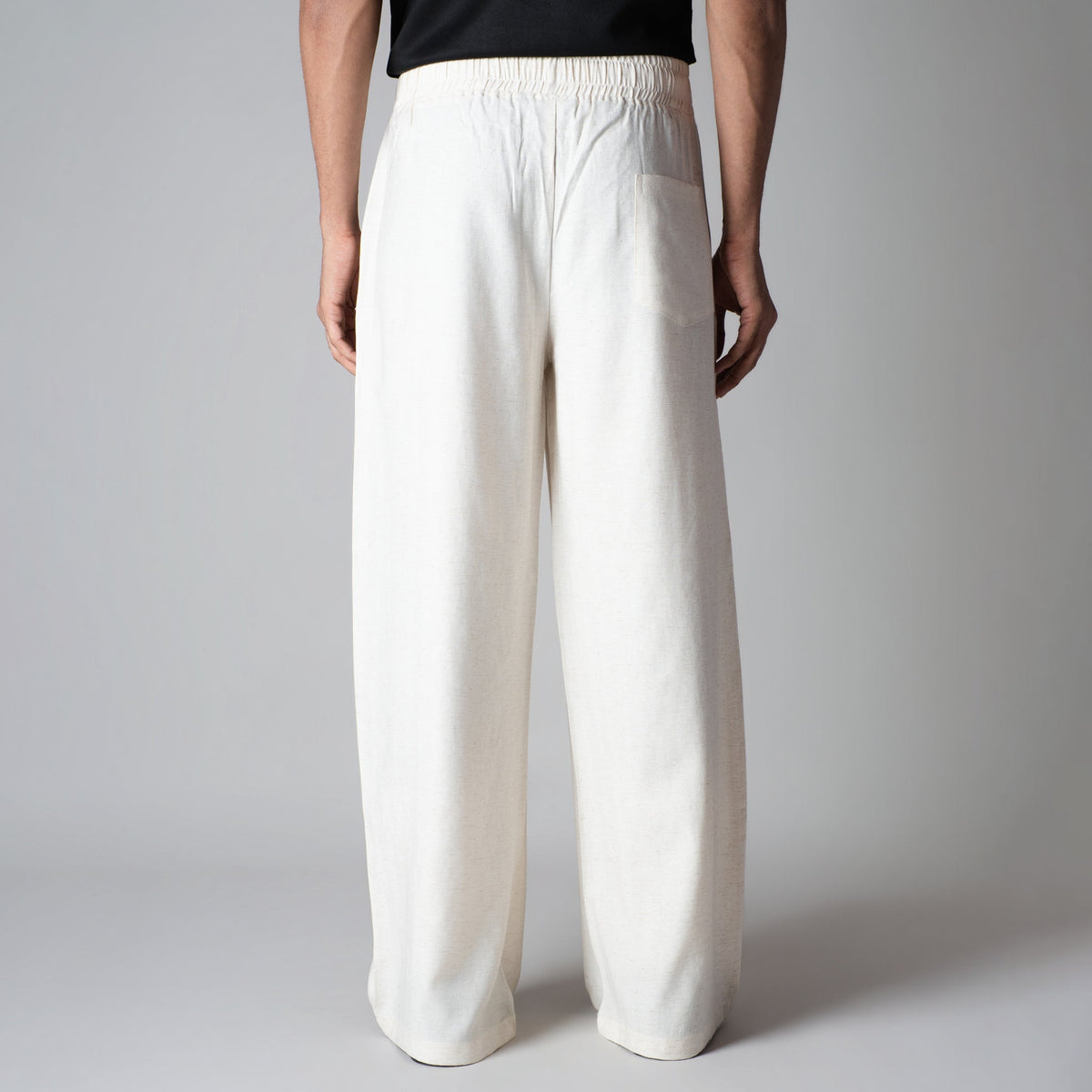 NATURAL LINEN FLOW FABRIC PANT
