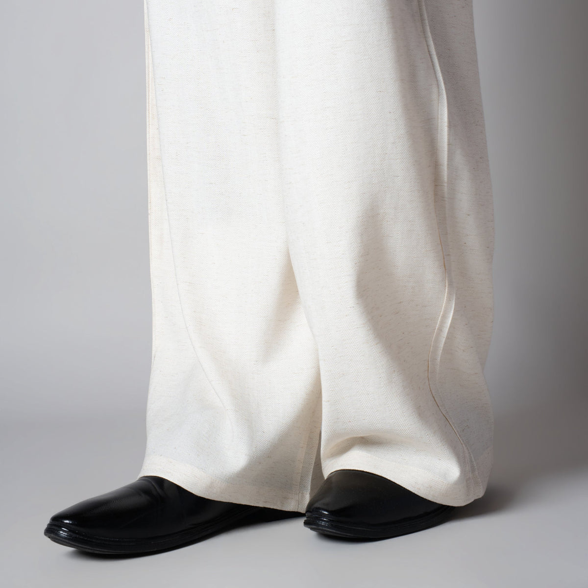 NATURAL LINEN FLOW FABRIC PANT