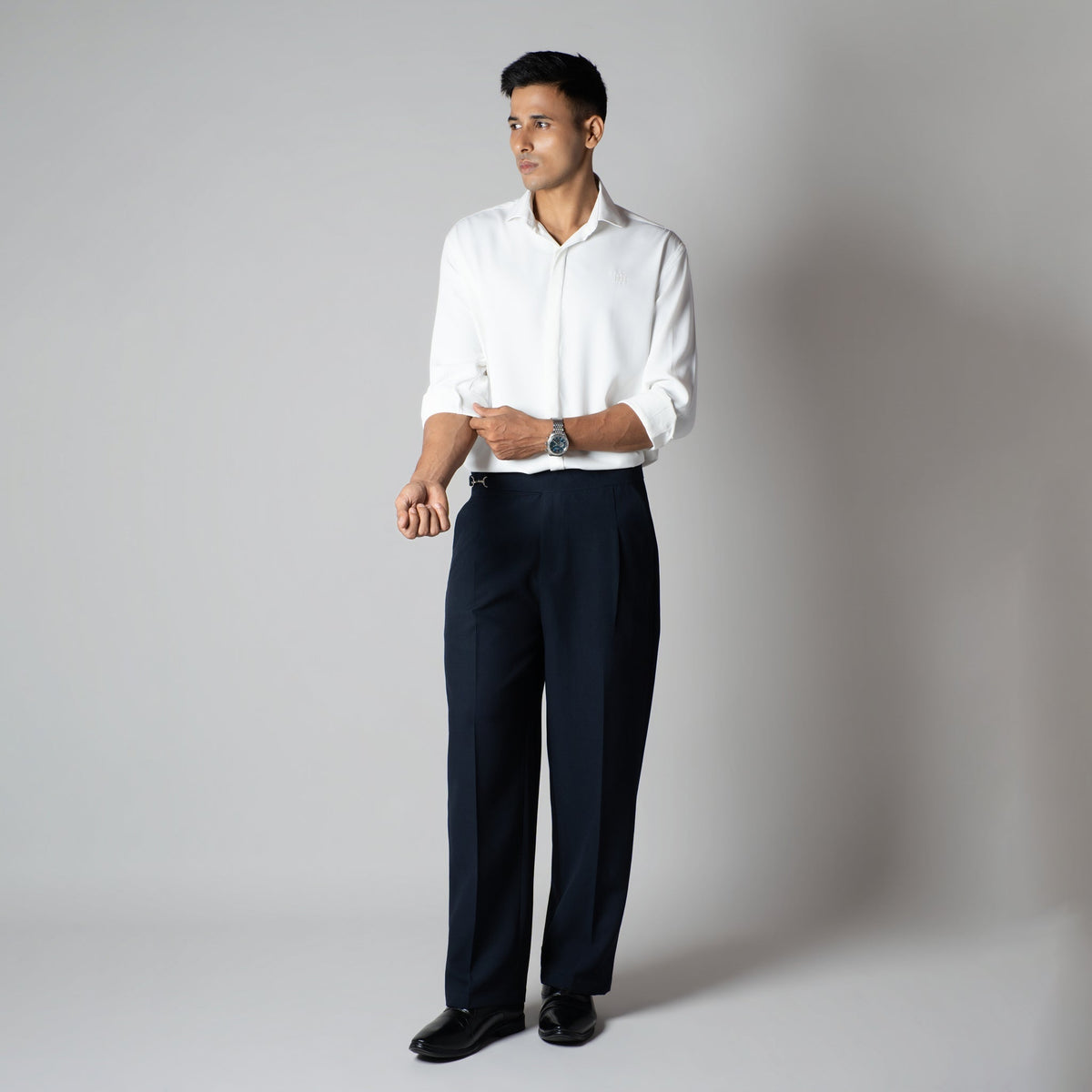 NAVY BLUE D-HOOK TROUSER