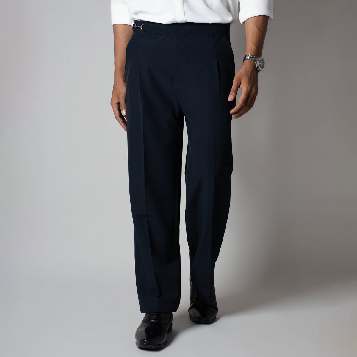 NAVY BLUE D-HOOK TROUSER