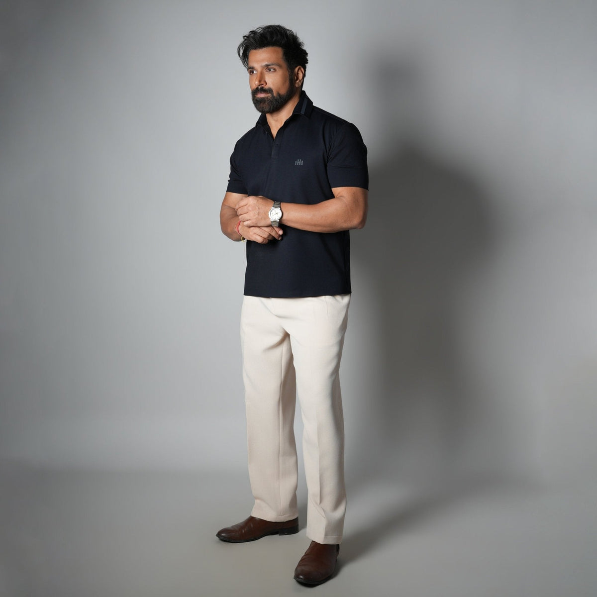 NAVY FORM SEAMLESS POLO