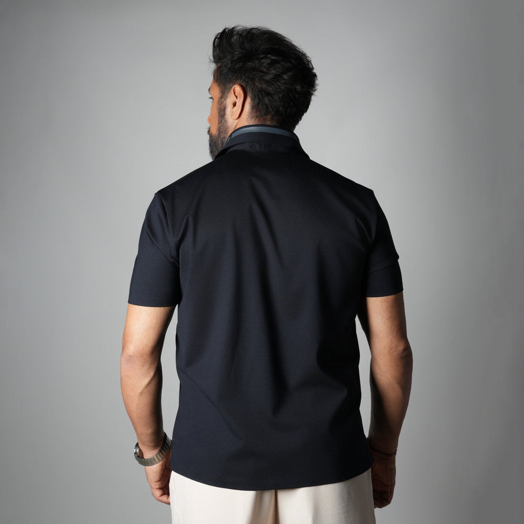 NAVY FORM SEAMLESS POLO