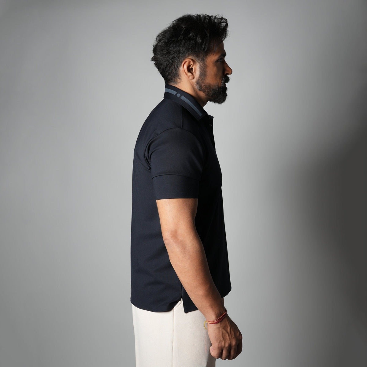 NAVY FORM SEAMLESS POLO