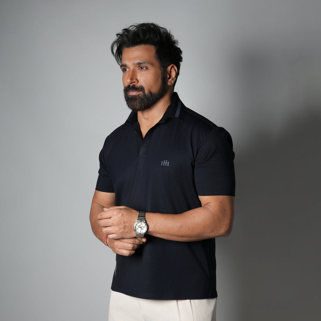 NAVY FORM SEAMLESS POLO