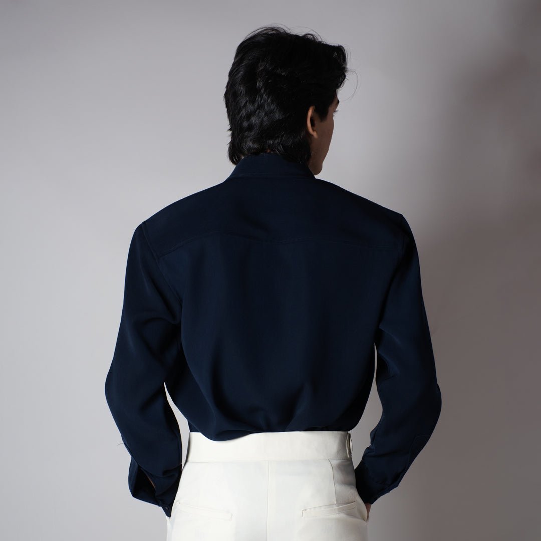 NAVY KOREAN SHIRT