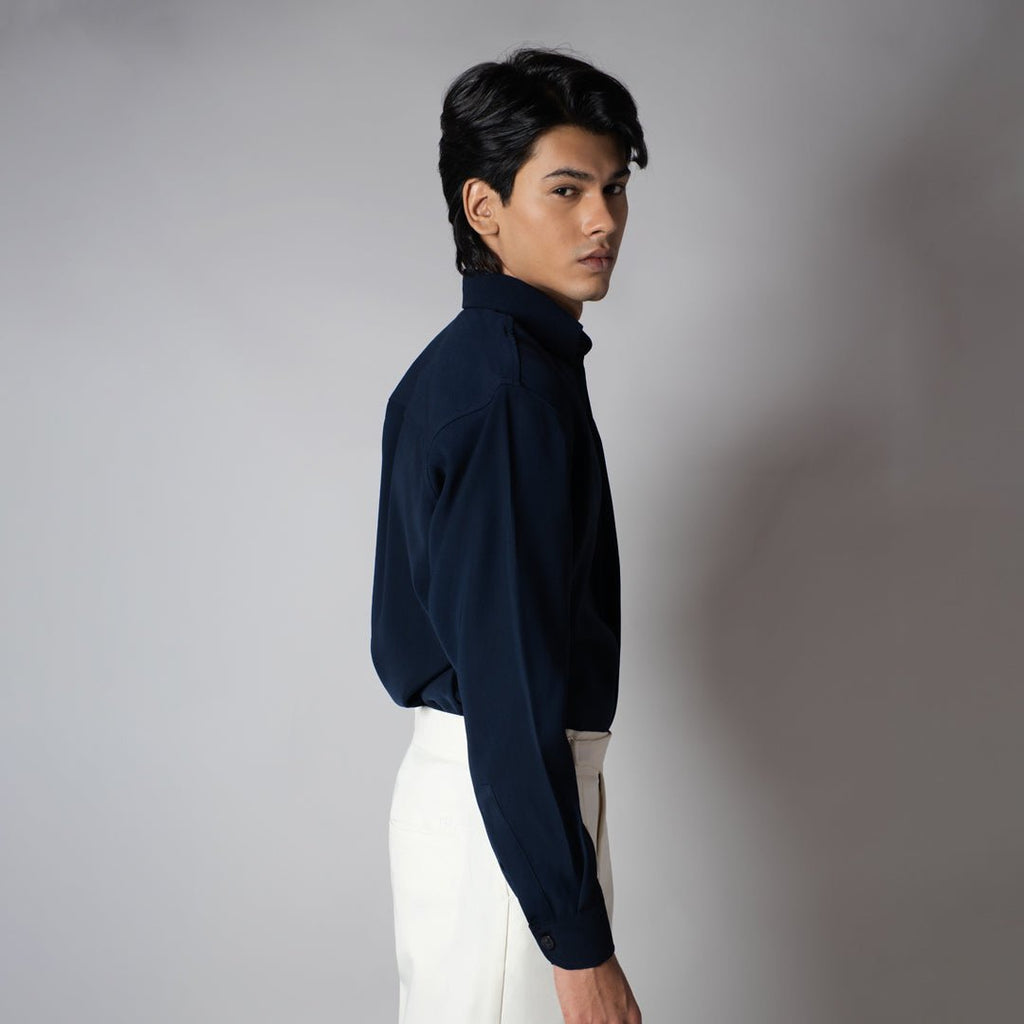 NAVY KOREAN SHIRT