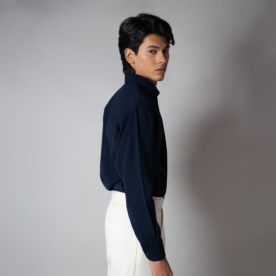 NAVY KOREAN SHIRT