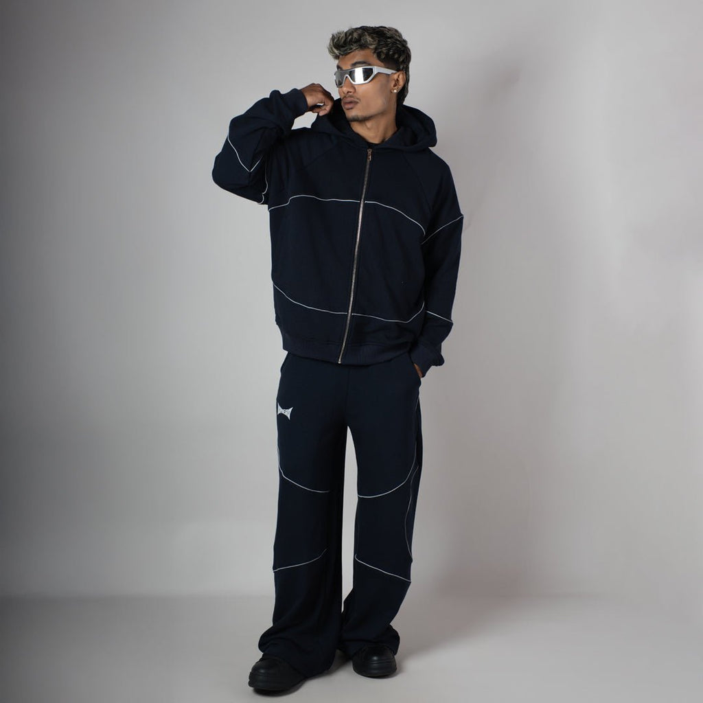 NAVY MIDNIGHT GLOW HEAVY ZIPPER HOODIE