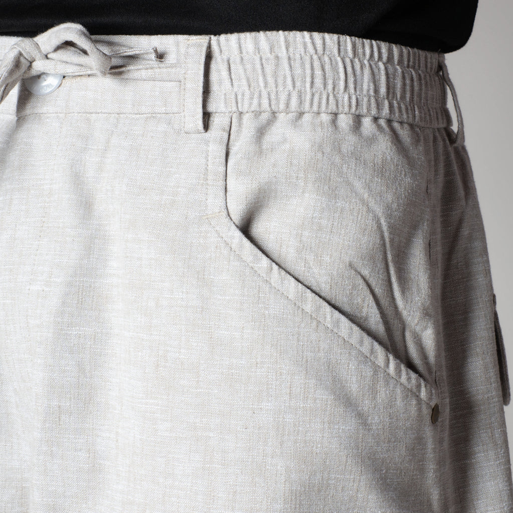 STONE GREY SOFTMOVE COTTON LINEN PANTS