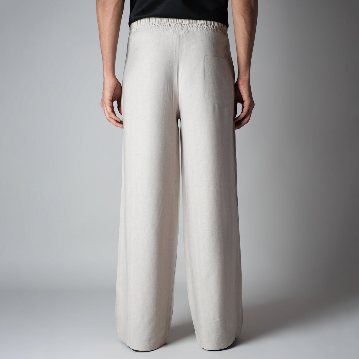 OYSTER CREAM FLOW FABRIC PANT