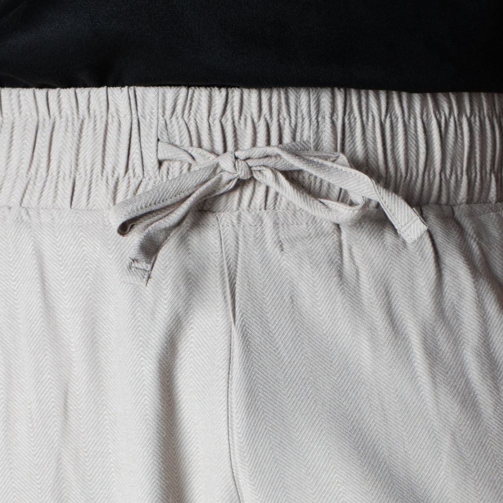 OYSTER CREAM FLOW FABRIC PANT