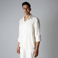 NATURAL LINEN FLOW FABRIC SHIRT