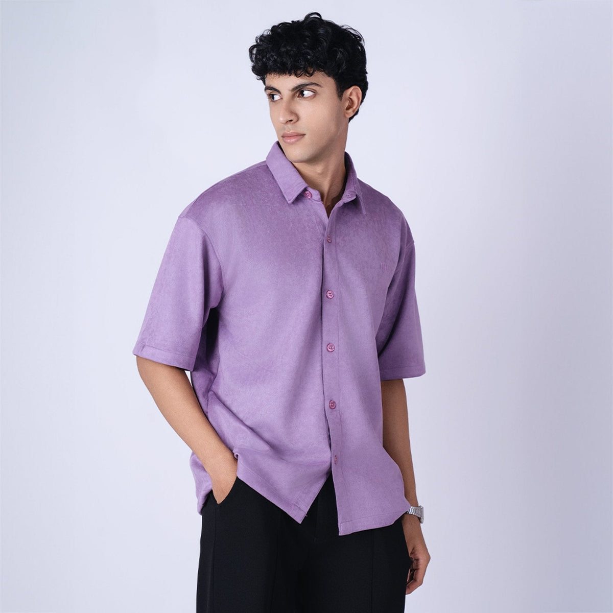 PURPLE CLASSIC SUEDE SHIRT