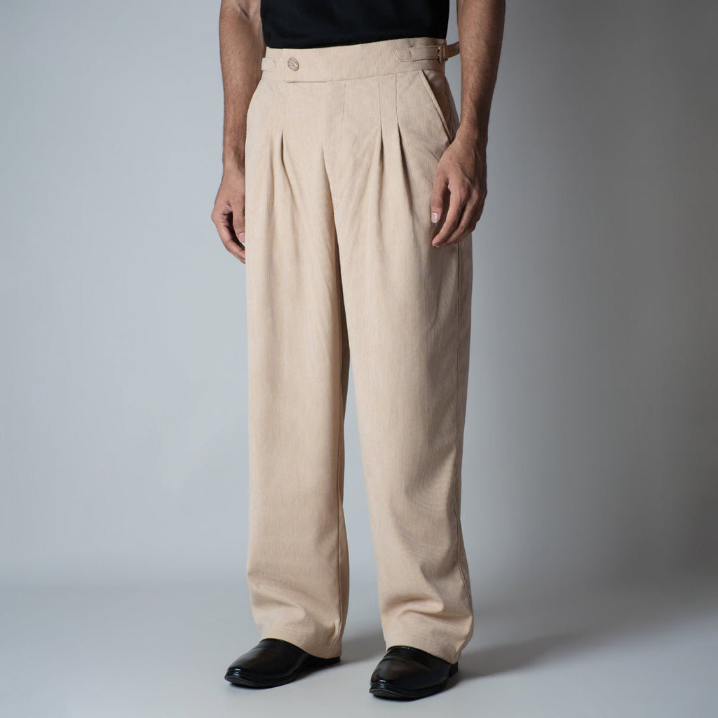 SAND CORDUROY FORMAL TROUSER