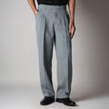 SILVER GREY DOUBLE FLAP TROUSER