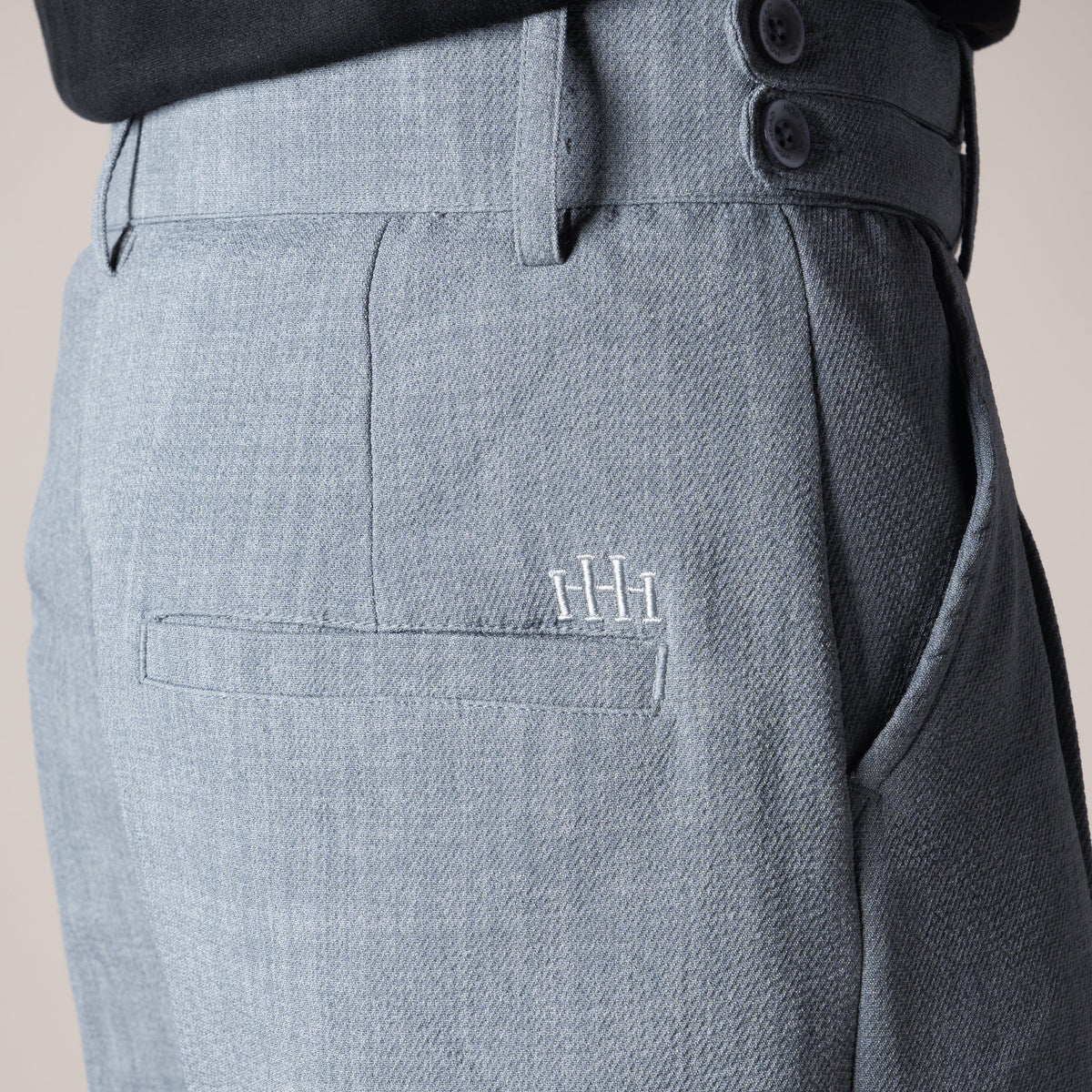 SILVER GREY DOUBLE FLAP TROUSER