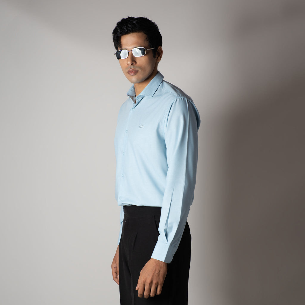 SKY BLUE FEATHER SHIRT