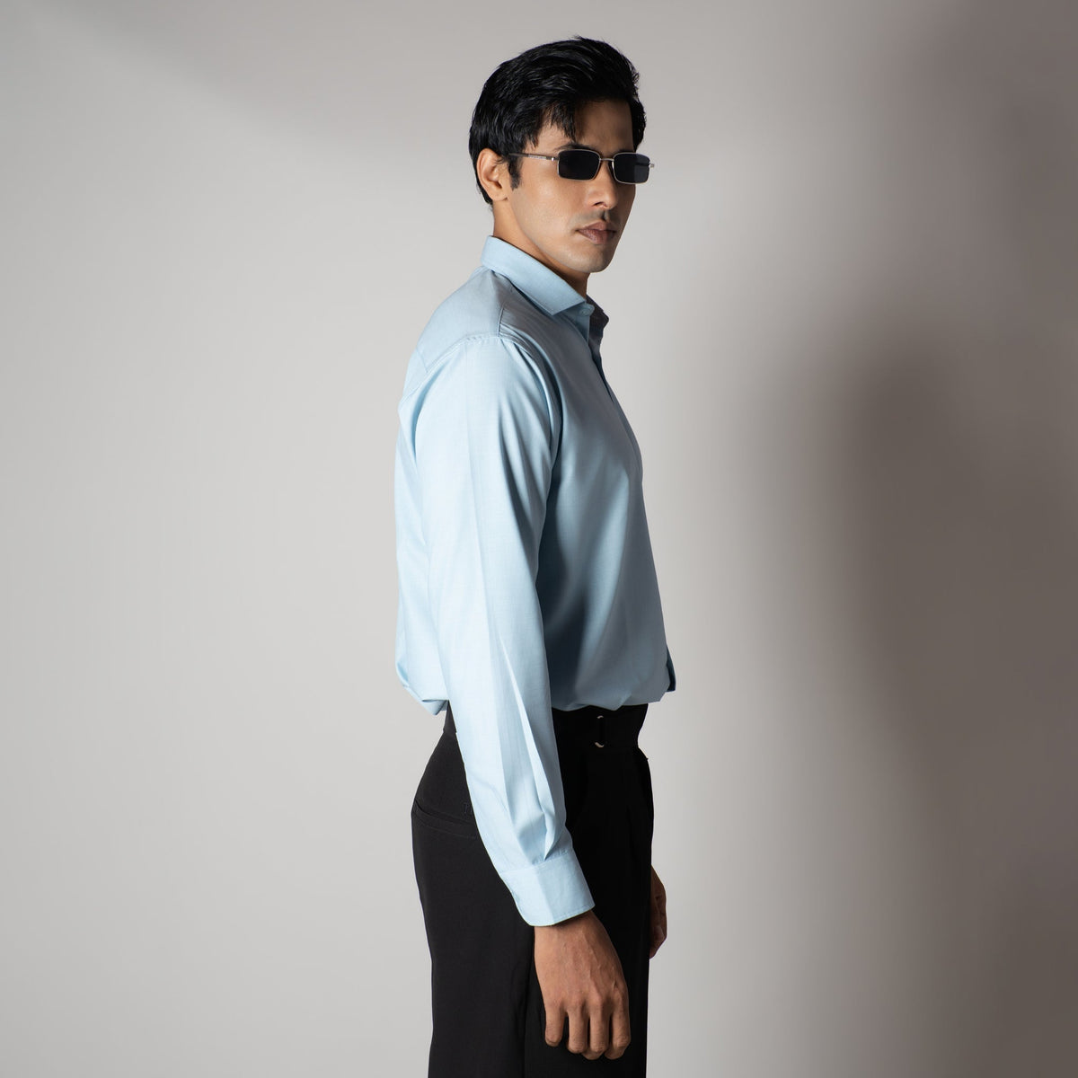 SKY BLUE FEATHER SHIRT