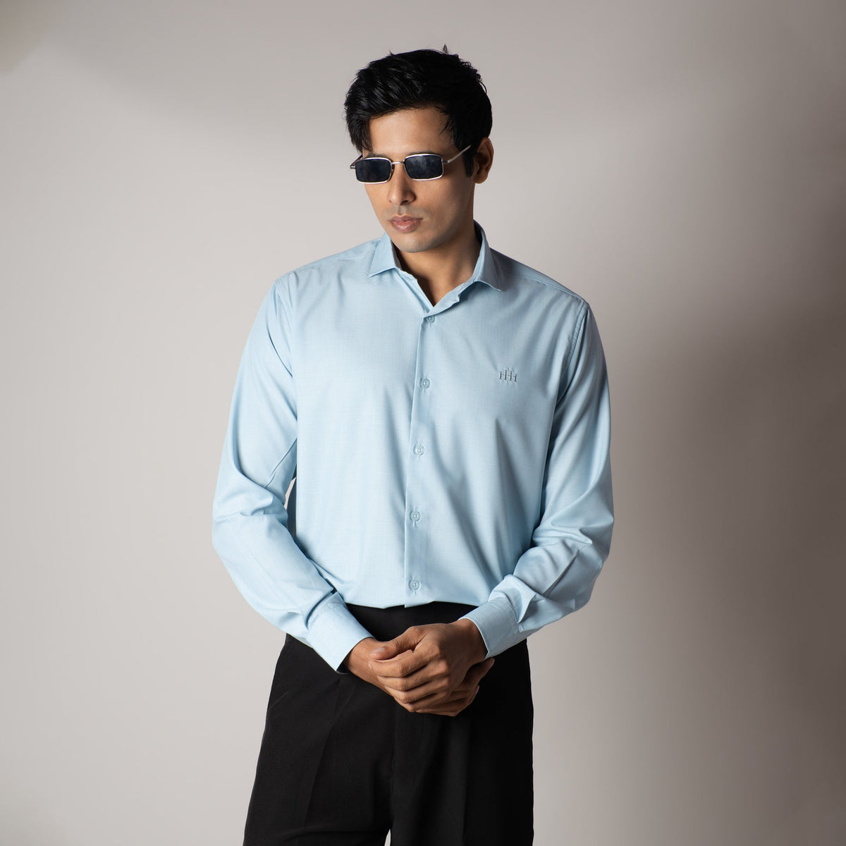 SKY BLUE FEATHER SHIRT