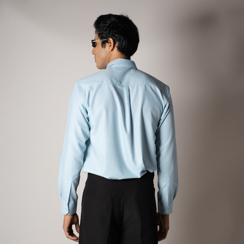 SKY BLUE FEATHER SHIRT