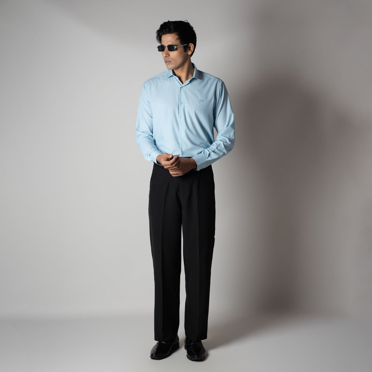 SKY BLUE FEATHER SHIRT