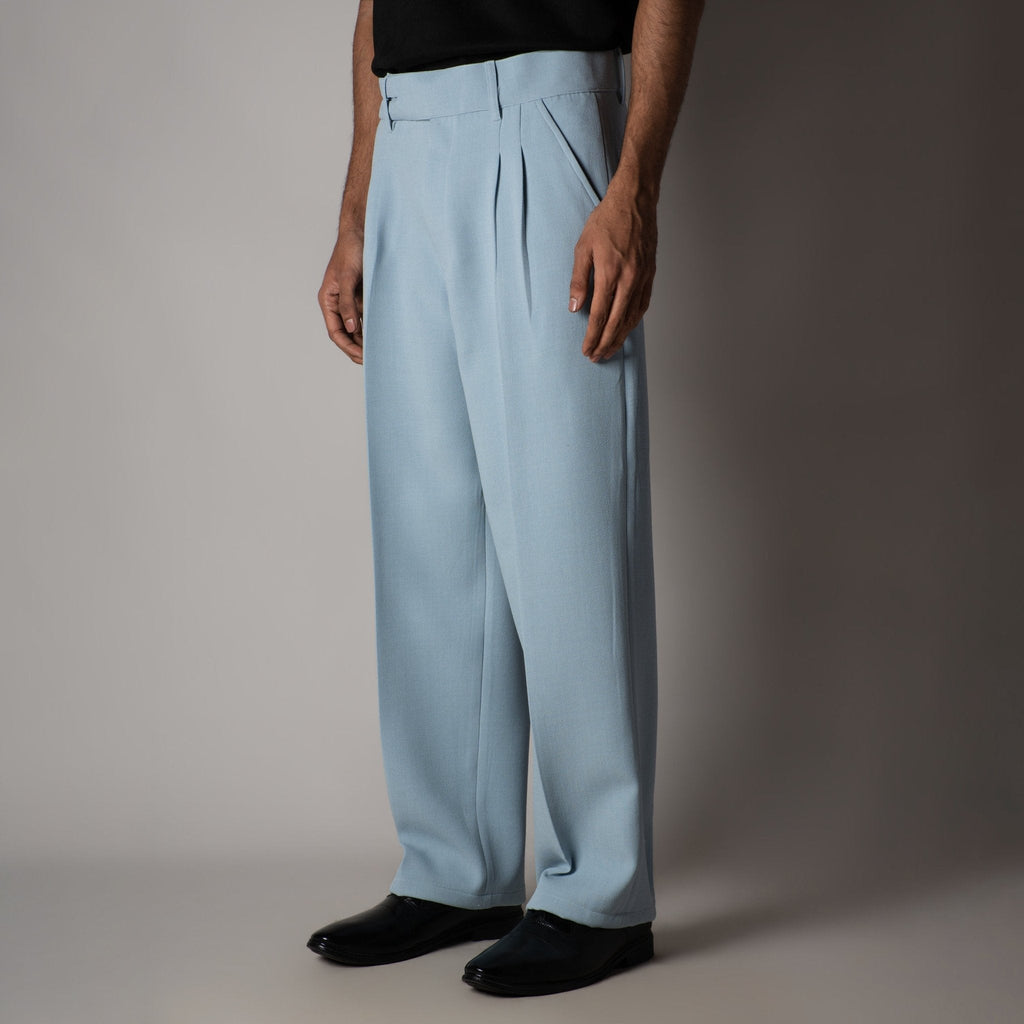 SKY BLUE DOUBLE FLAP TROUSER