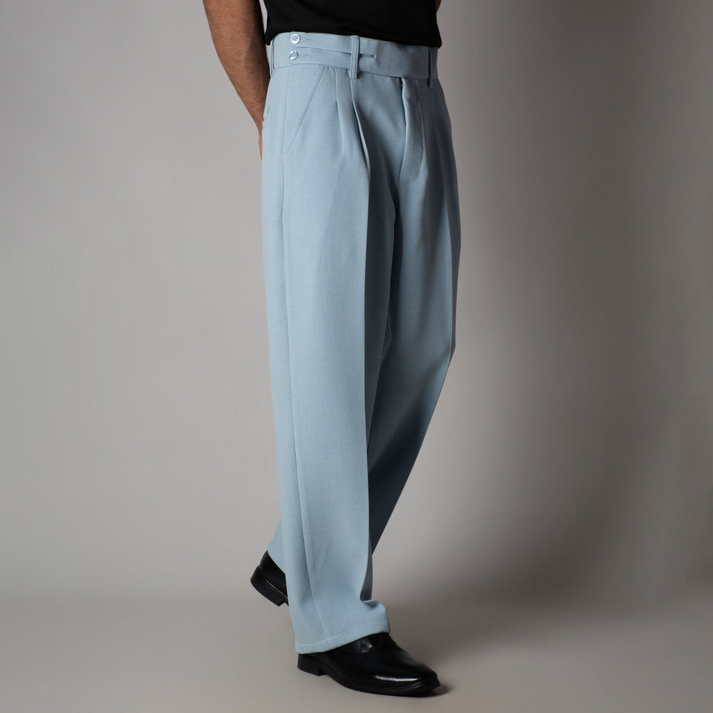 SKY BLUE DOUBLE FLAP TROUSER