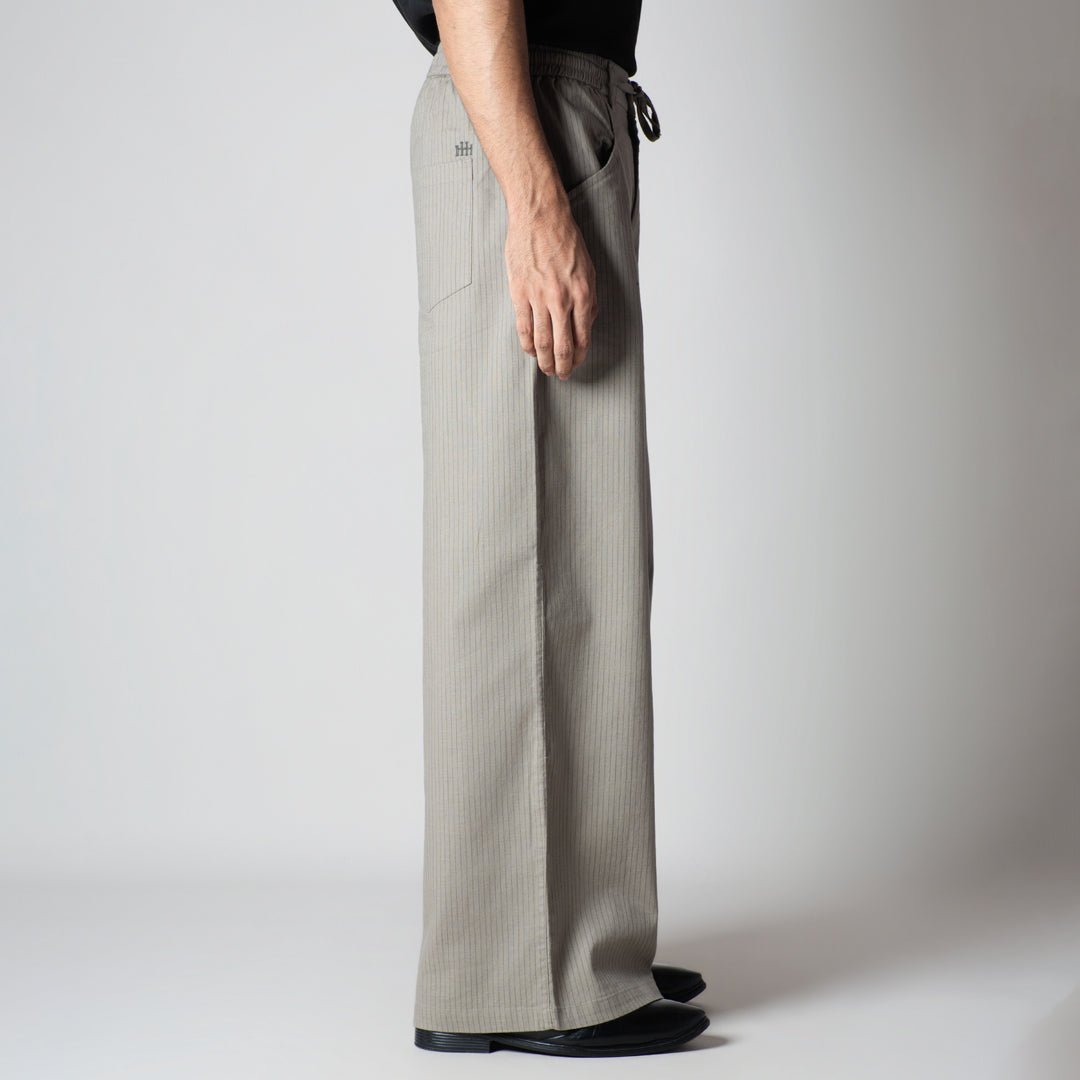 STONE GREY VERTICAL STRIPED PANT