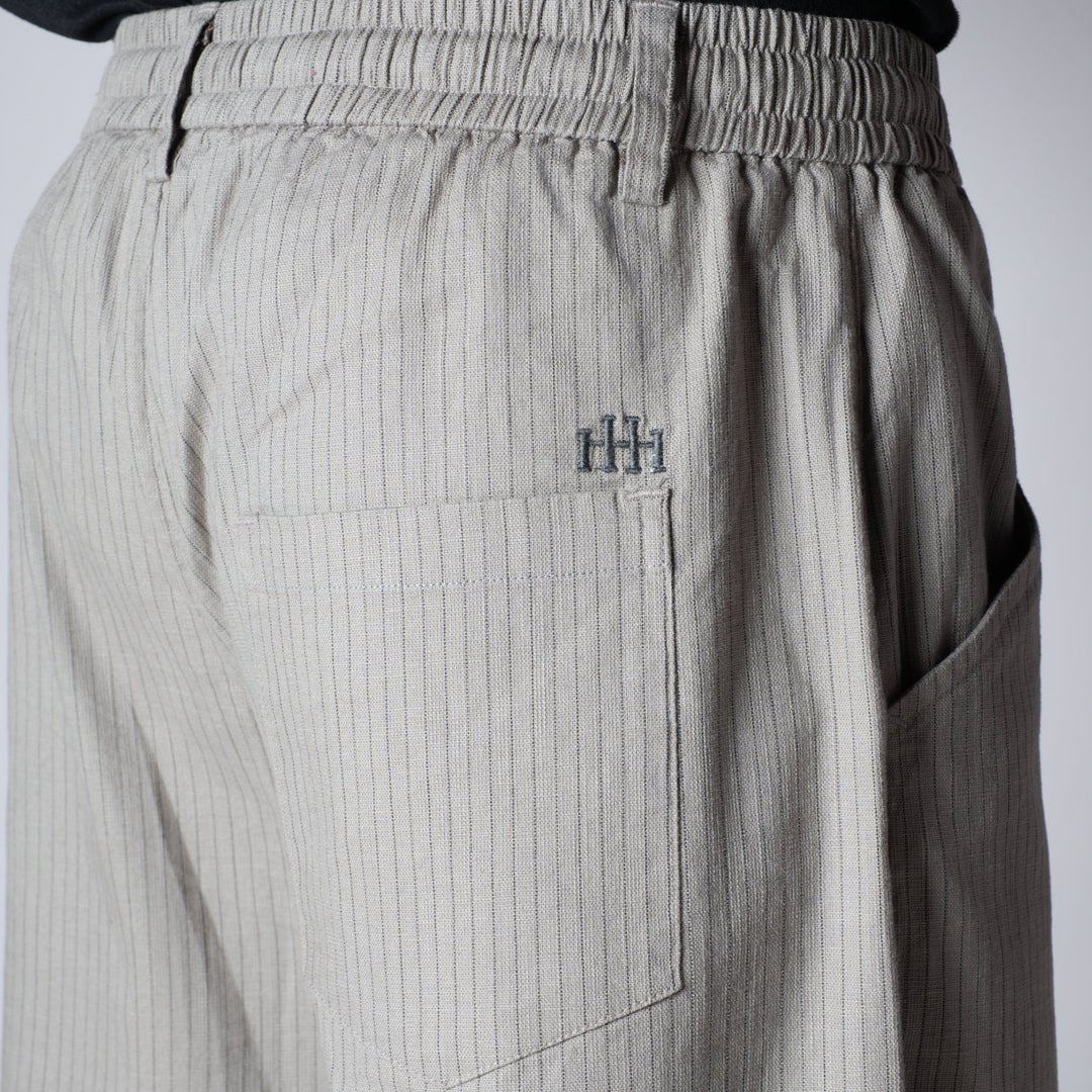 STONE GREY VERTICAL STRIPED PANT