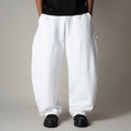 WHITE CARPENTER FLEECE BAGGY SWEATPANT