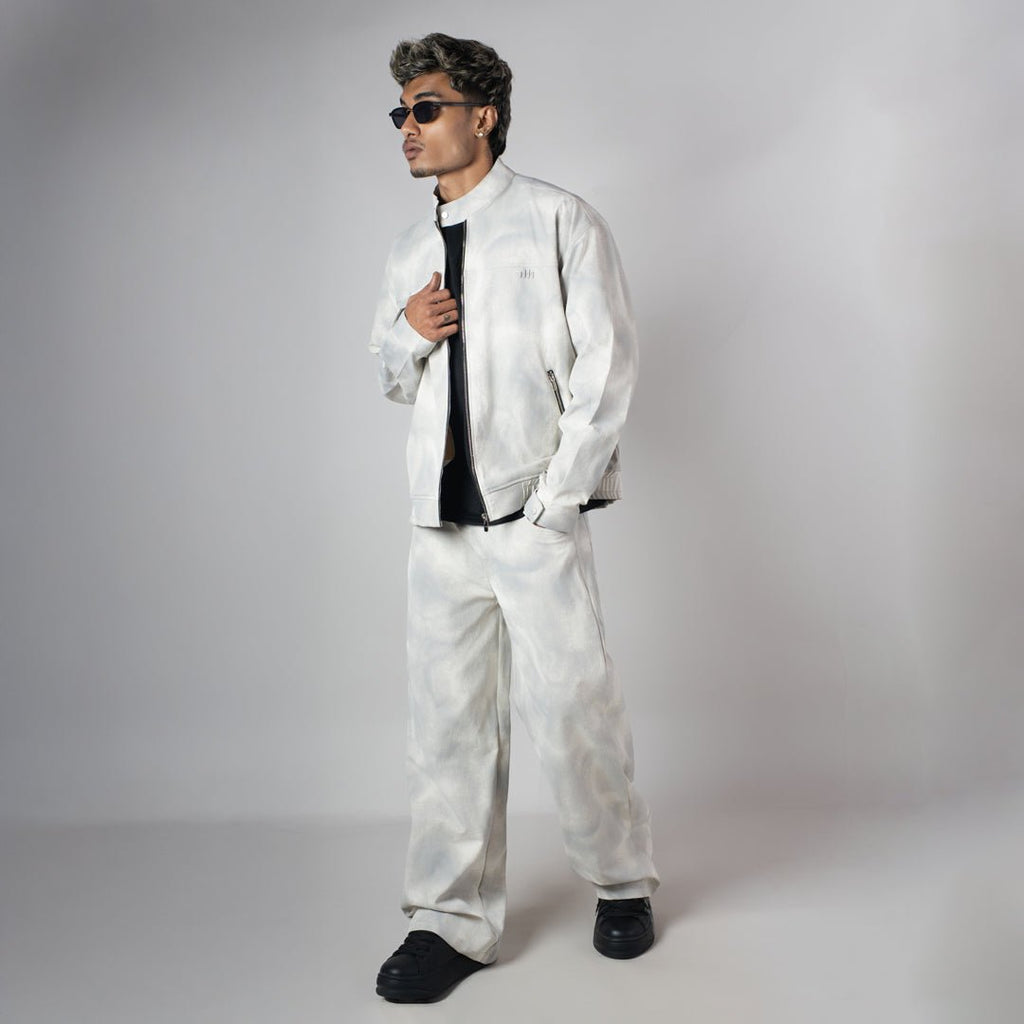 WHITE CLOUDRIP ZIPPER JACKET
