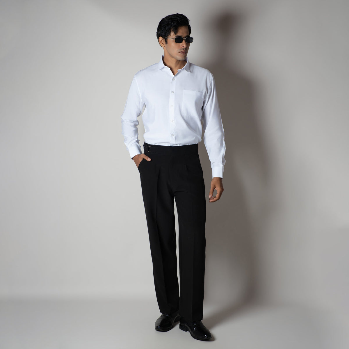 WHITE ESSENTIAL SUEDE LUXE SHIRT