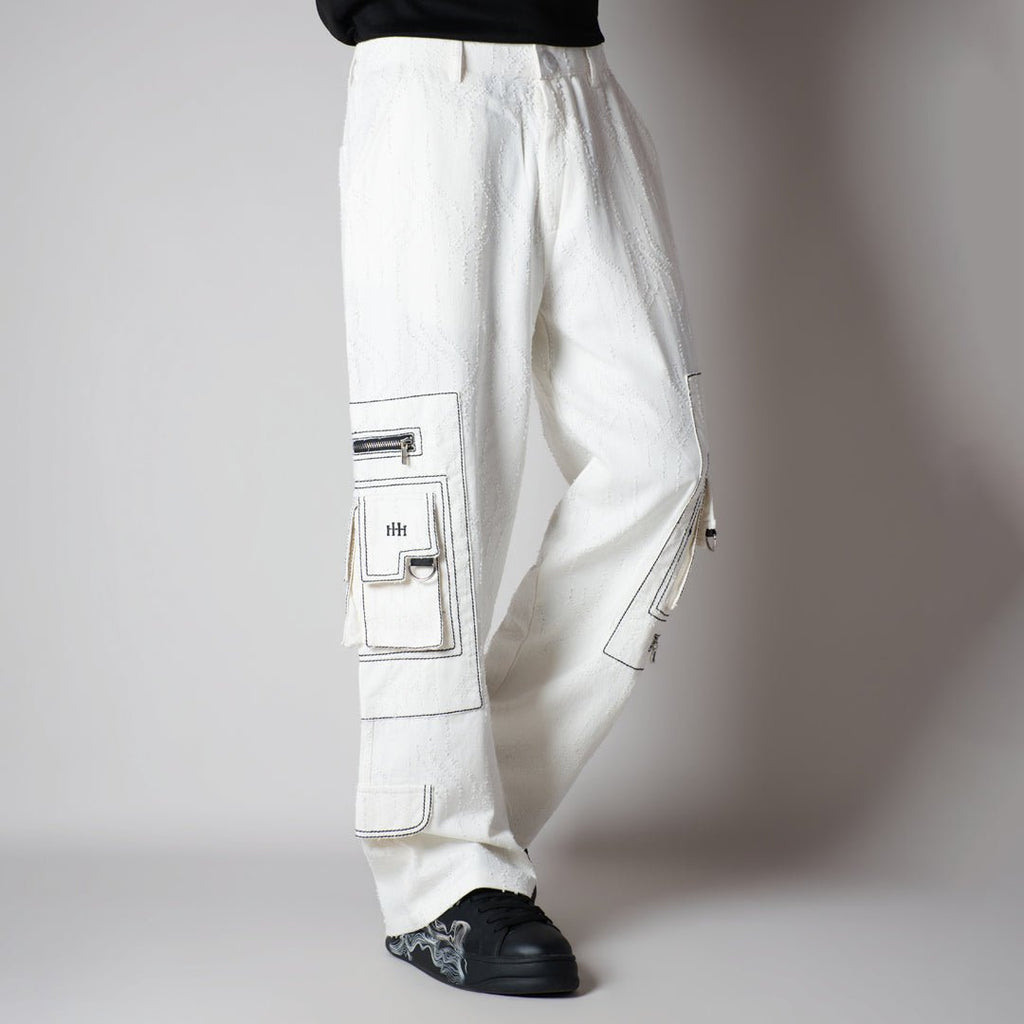 WHITE POCKET DENIM CARGO