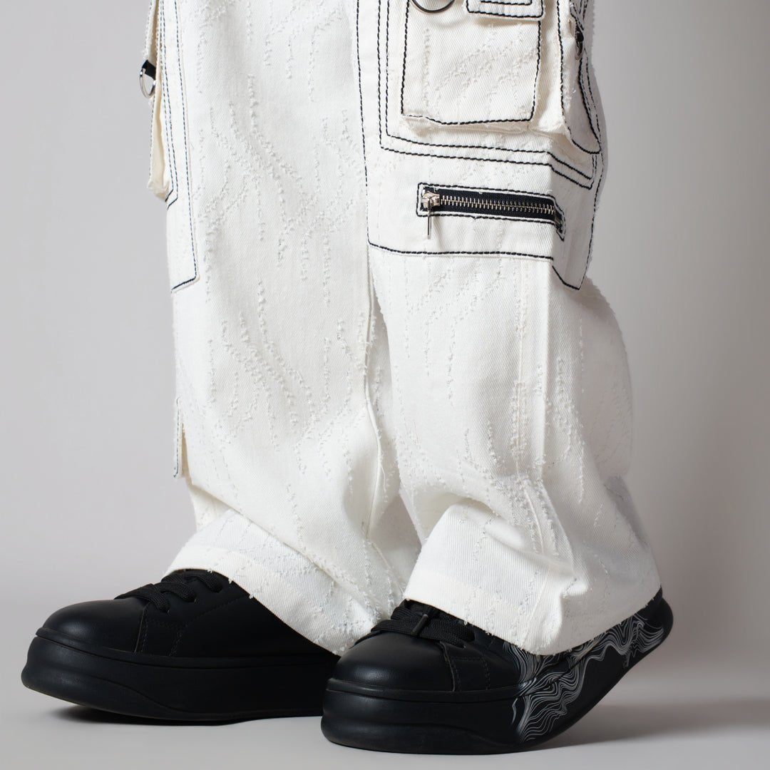WHITE POCKET DENIM CARGO