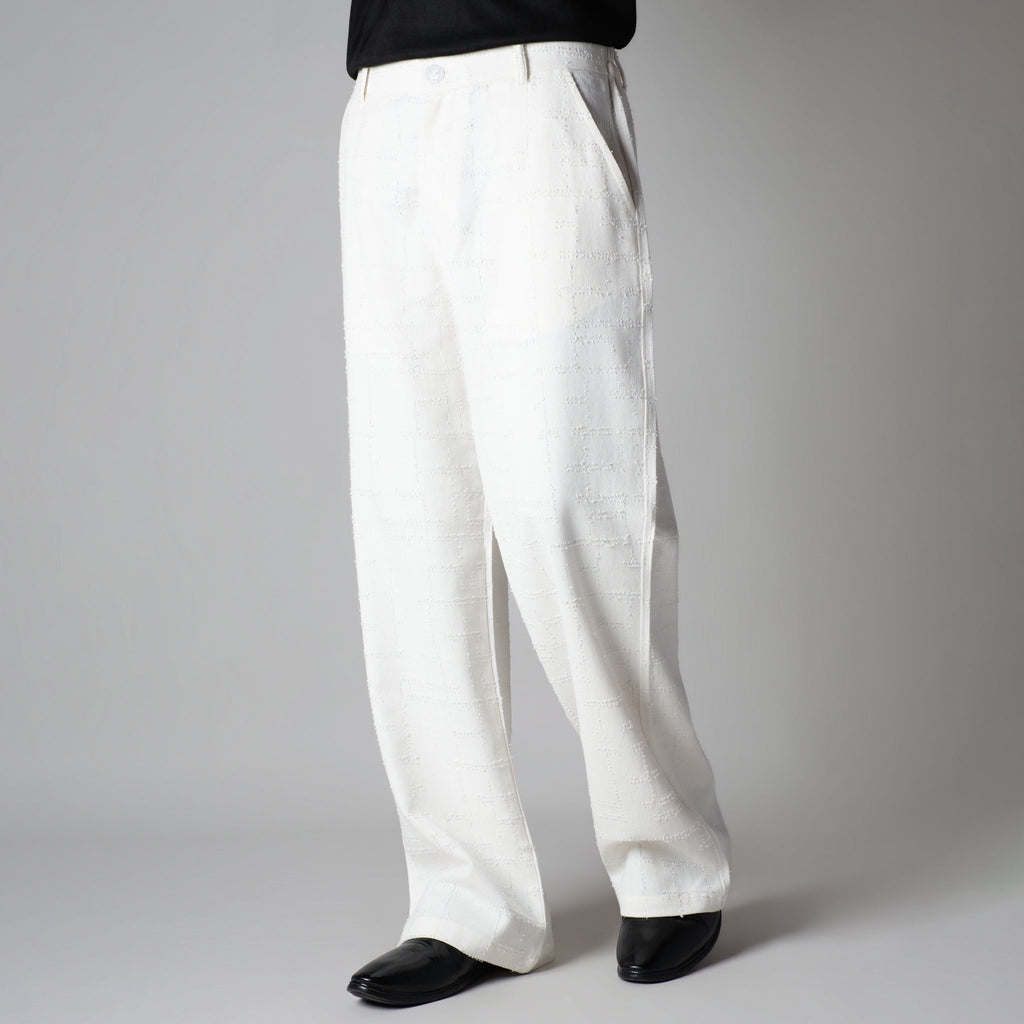WHITE ROOFING BOOT CUT DENIM