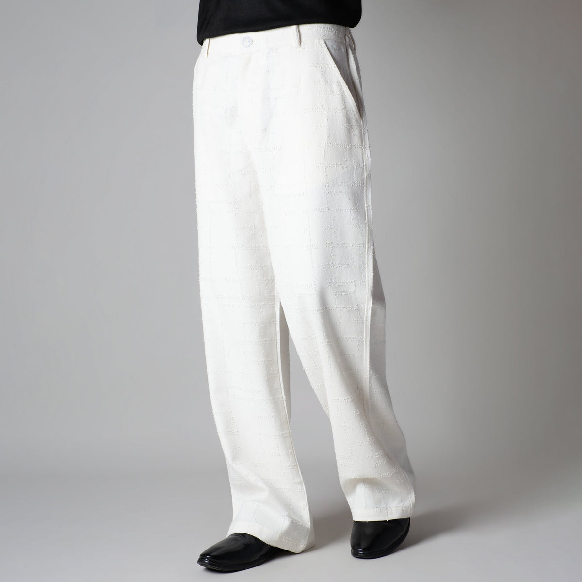 WHITE ROOFING BOOT CUT DENIM