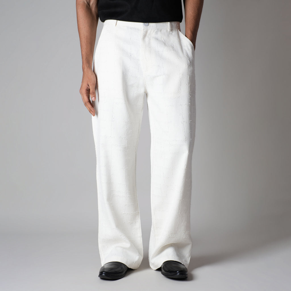 WHITE ROOFING BOOT CUT DENIM