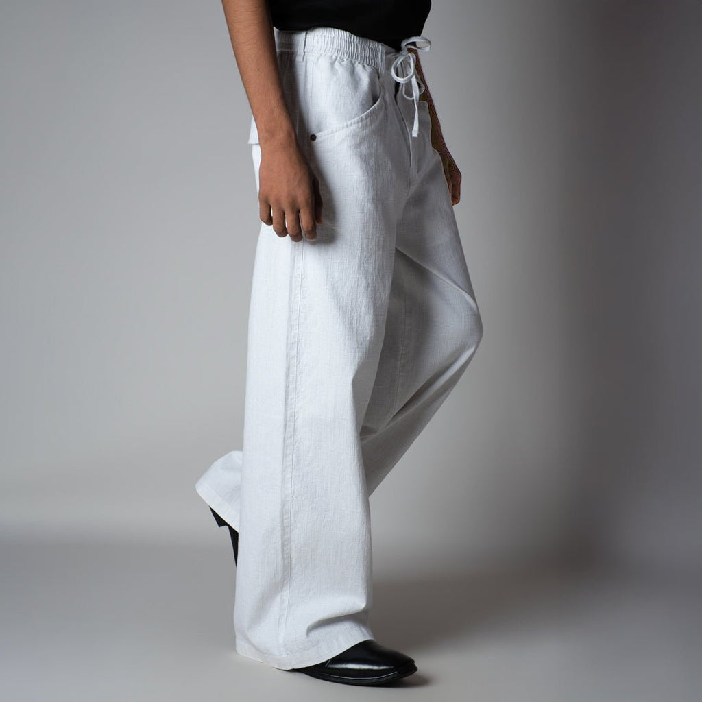 WHITE SOFTMOVE COTTON PANTS