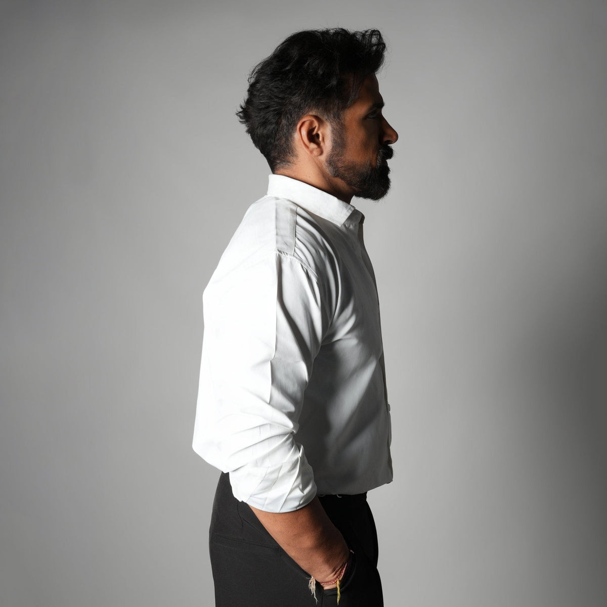 WHITE SUEDE LASER LUXE SHIRT